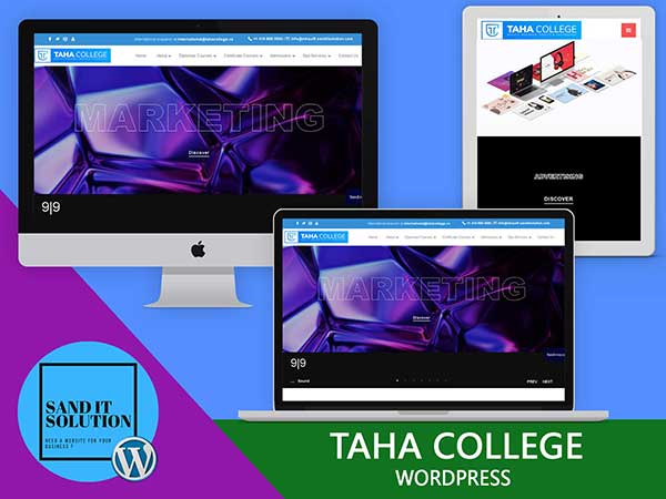 Taha College WordPress Project Designed, developed, and maintained by Sand IT Solution